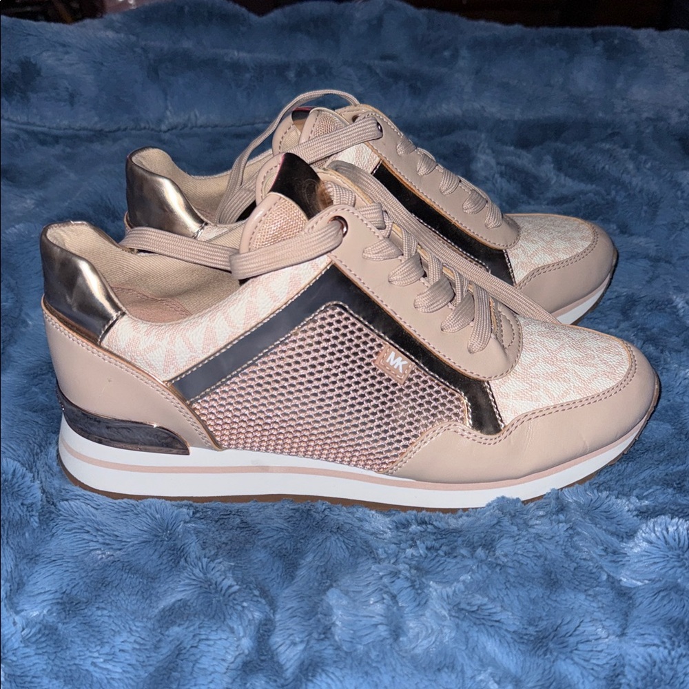 Michael Kors Pink and Rose Gold Women's Sneakers - Picture 2 of 4